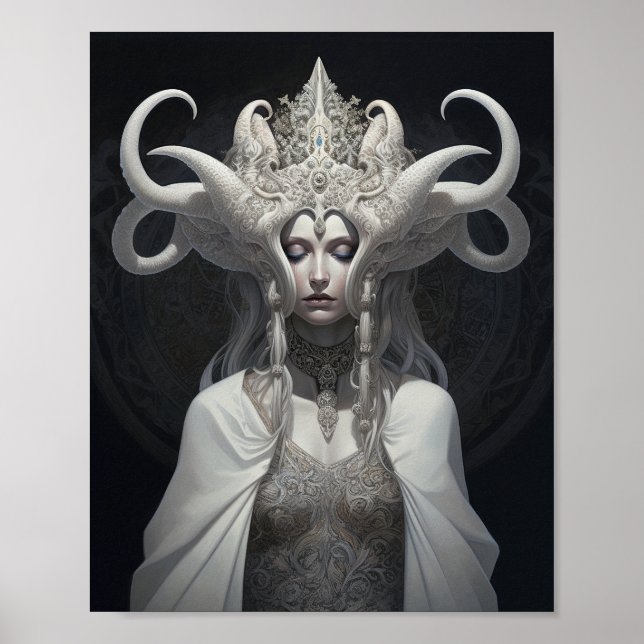 Poster Belle sorcière Demon Queen Imaginaire Art (Devant)