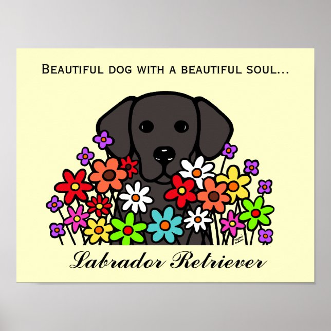 Poster Belle Soul Black Labrador Illustration (Devant)