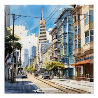 Belle stylo et croquis d'encre de San Francisco