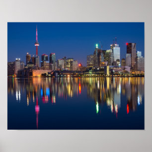 Poster Belle Toronto Canada Soirée Skyline