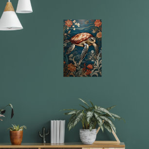 Poster Belle tortue sous-marine