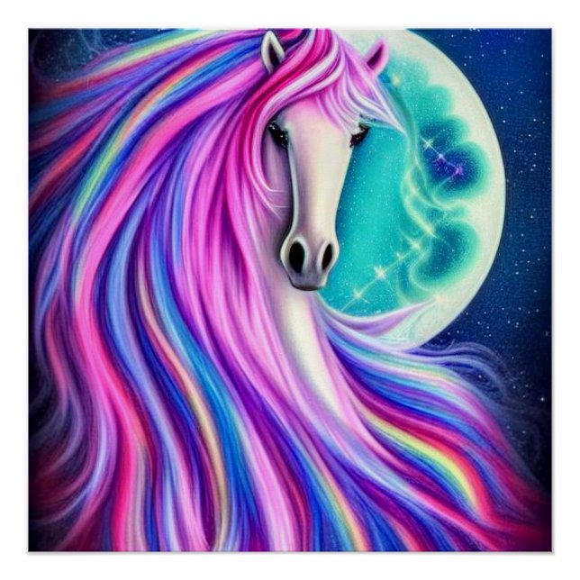 Poster Belle Unicornes Plein Flower Graphic (Devant)