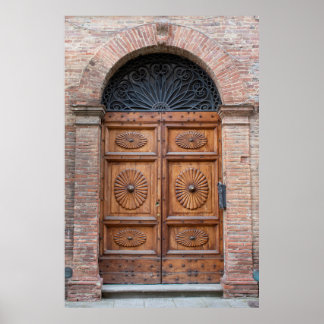 Poster Belle vieille porte en Toscane, Italie