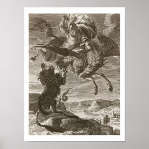 Poster Bellerophon combat les chimères, 1731 (la gravure