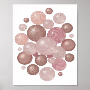 Poster Belles bulles d'argent BRILLANTES Design Moderne