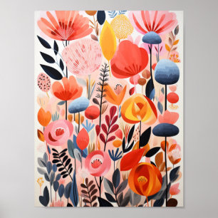 Poster Belles Fleurs Abstraites