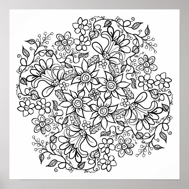 Poster Belles Fleurs Couleur (Devant)