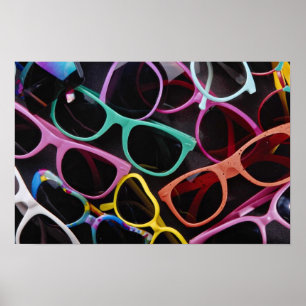 Poster Belles lunettes de soleil colorées