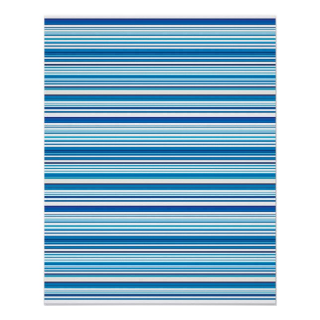 Poster Belles rayures blanches bleues (Devant)