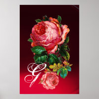 BELLES ROSES ROUGES MONOGRAMME