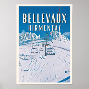 Poster Bellevaux Hirmentaz Station de ski