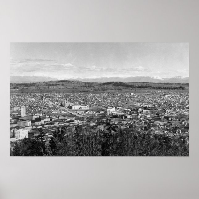 Poster Bellingham, WA Vue de la ville depuis Sehome Hill  (Devant)