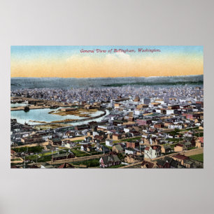 Poster Bellingham, Washington - antenne de ville