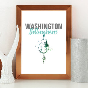 Poster Bellingham Washington Arbres géométriques
