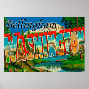 Poster Bellingham, Washington - grandes scènes de lettre