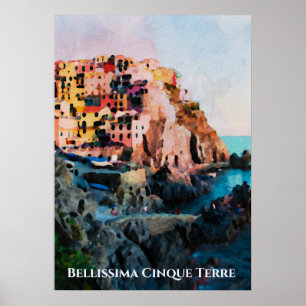 Poster ** Bellissima Langue italienne Cinque Terre Art