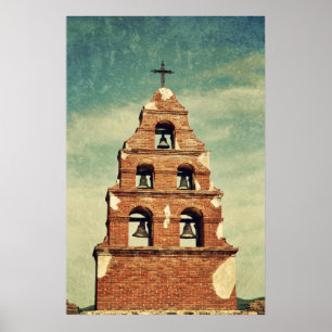 Poster Belltower Mission San Miguel Arcangel