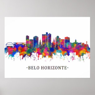 Poster Belo Horizonte Brésil Skyline