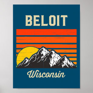 Poster Beloit Wisconsin Retro City State USA