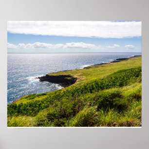 Poster belvédère de haleokane et océan pacifique