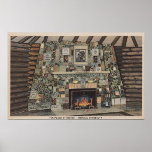Poster Bemidji, manganèse - vue de la cheminée des états