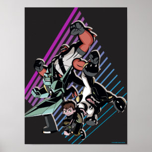 Poster Ben 10 Retro Alien Group Graphic