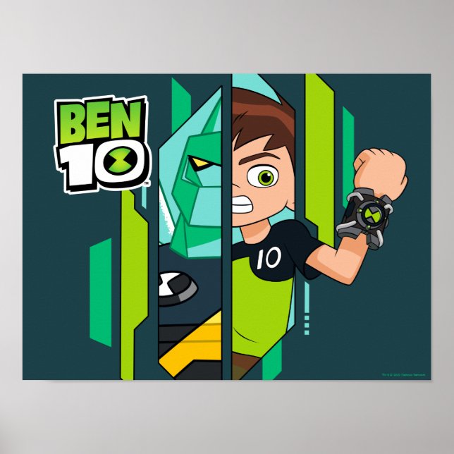 Poster Ben 10 Transformation de l'ADN de Diamondhead (Devant)