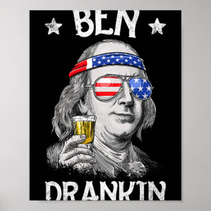 Poster Ben Drankin 4 juillet Benjamin Franklin Hommes Fem