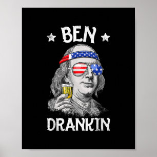 Poster Ben Drankin 4 juillet Benjamin Franklin Men