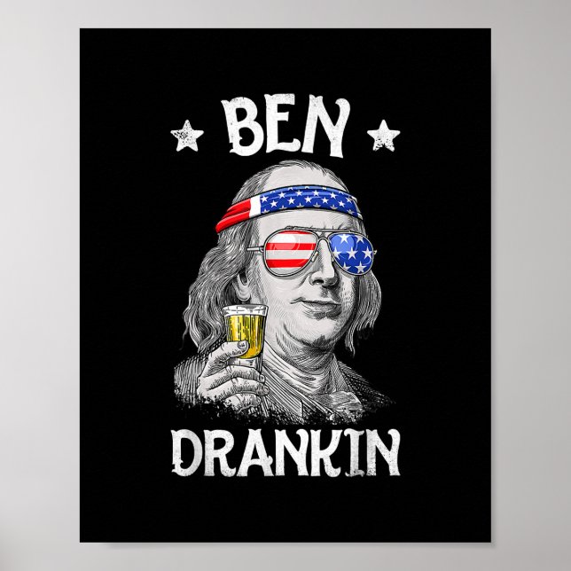 Poster Ben Drankin 4 juillet Benjamin Franklin Men (Devant)