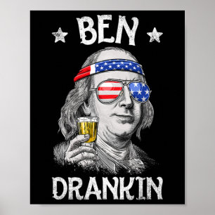 Poster Ben Drankin 4 juillet Benjamin Franklin Men Amer