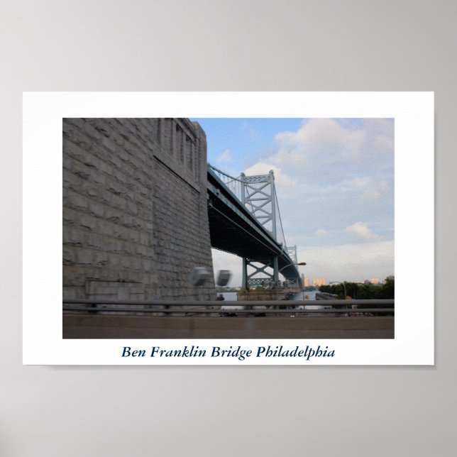Poster Ben Franklin Bridge Philadelphie Photo (Devant)