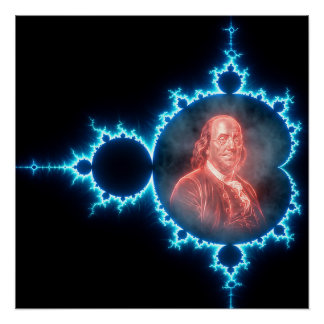 Poster Ben Franklin Mandelbrot Fractale
