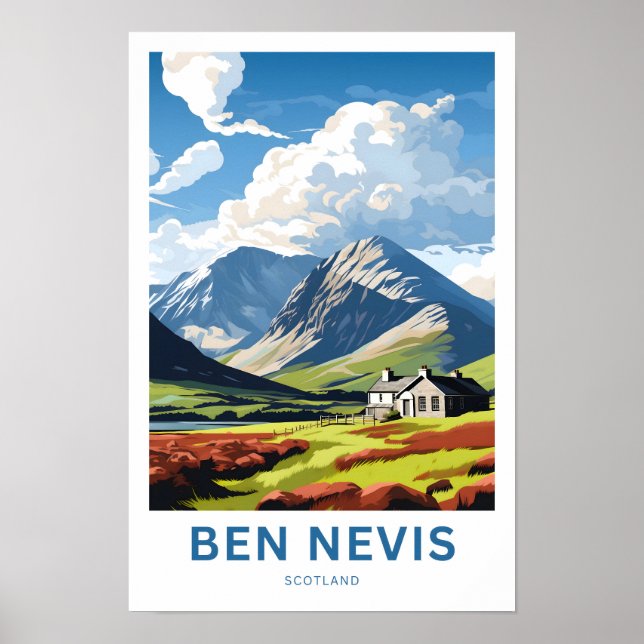 Poster Ben Nevis Scotland Travel Print (Devant)