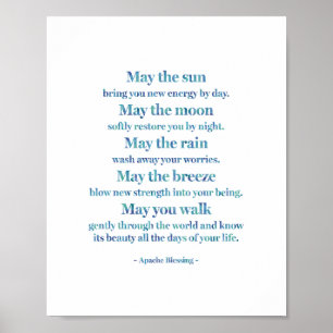 Poster Bénédiction d'Apache dans le lavage aquarelle