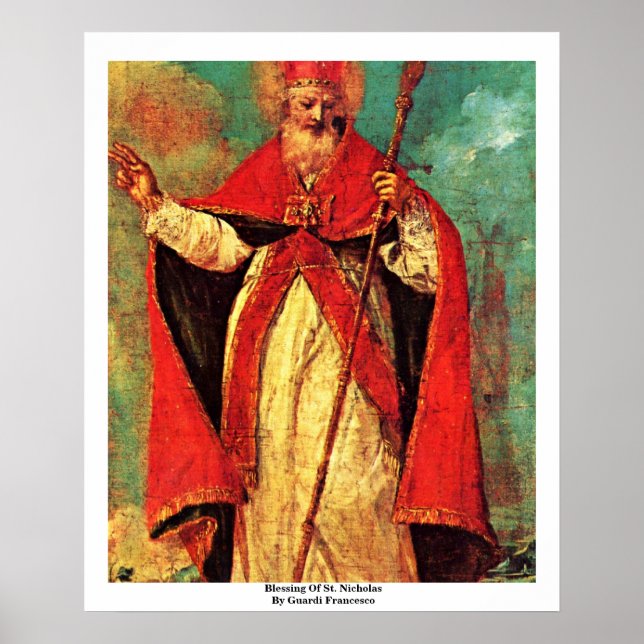 Poster Bénédiction De Saint Nicolas Par Guardi Francesco (Devant)