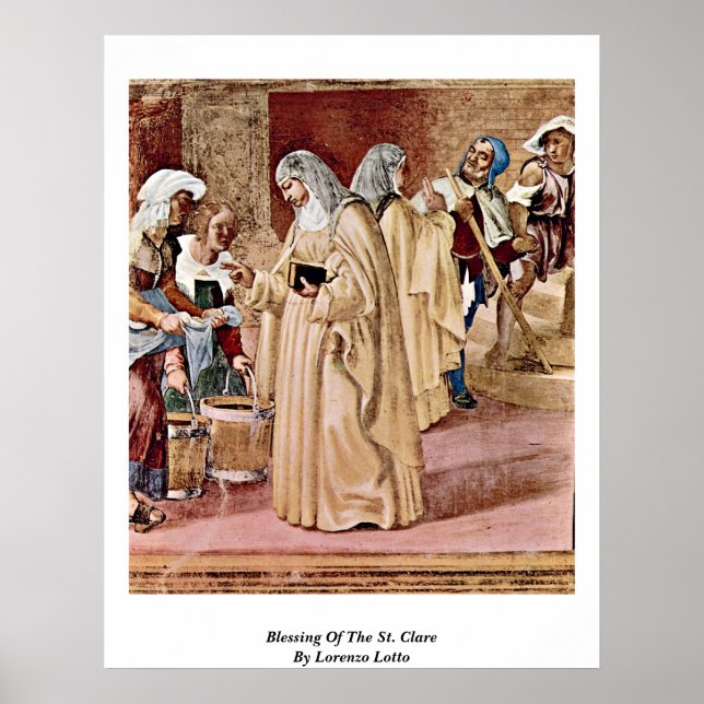 Poster Bénédiction De St. Clare Par Lorenzo Lotto (Devant)