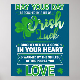 Poster Bénédiction irlandaise Citations Chanceuses Dicton