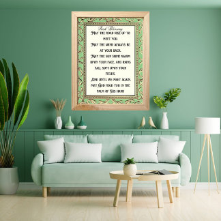 Poster Bénédiction irlandaise Que le chemin se lève pour