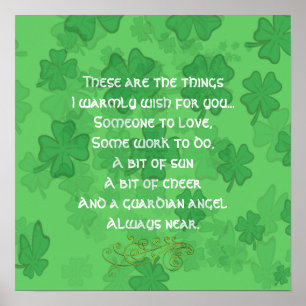 Poster Bénédiction Irlandaise - Quelqu'un à Aimer - Sans 