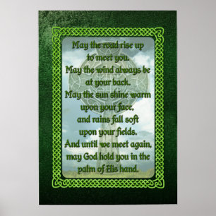 Poster Bénédiction irlandaise verte