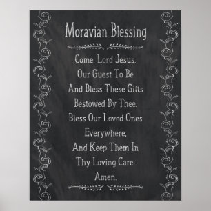 Poster Bénédiction morave - Vielle prière salem Religieus