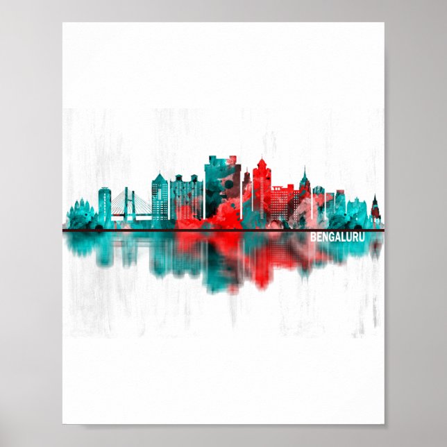 Poster Bengaluru Karnataka Skyline (Devant)