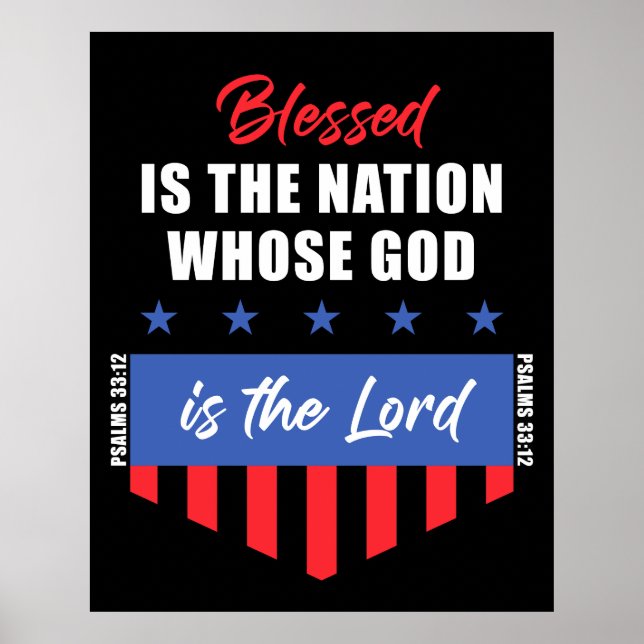 Poster Béni est la Nation - Christian Patriotic USA (Devant)