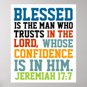 Poster Béni est l'homme verset biblique Jérémie 17:7