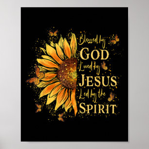 Poster Béni Par Dieu - Aimé Par Jésus, Tournesol