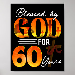 Poster Béni par Dieu pour 60 ans Cadeau 60e anniversaire