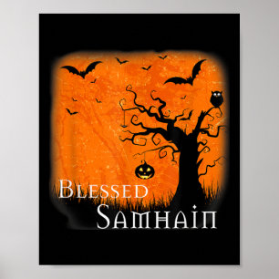 Poster Béni Samhain Wiccan Celtic Pagan Halloween Witc
