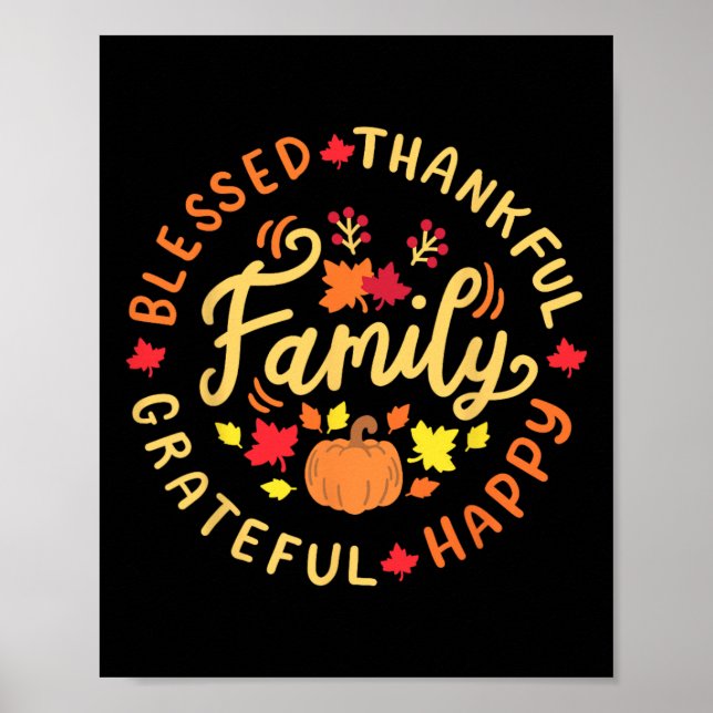 Poster Béni soit la famille reconnaissante, remerciant (Devant)