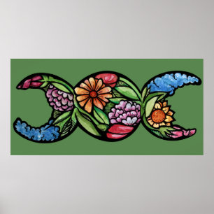 Poster "Béni Soit" Triple Lune Fleur